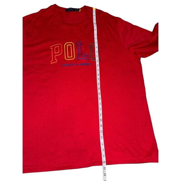 Polo Ralph Lauren Shirt 2XB Red Long Sleeve Rainbow Spell Out Men Pride Crewneck - Picture 4 of 9